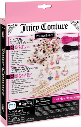 Vista 2 de Make It Real - Pulseras rosas y preciosas de Juicy Couture - Kit de fabricación de pulseras de dijes de bricolaje - Kit de pulsera de la amistad