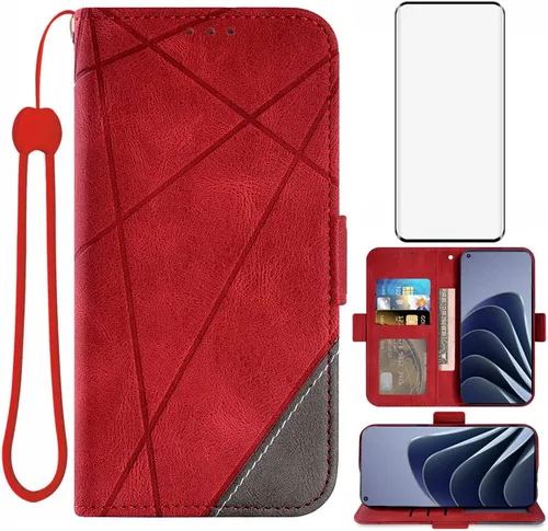 Vista 8 de Asuwish Funda compatible con OnePlus 10 Pro One Plus 10Pro 5G y protector de pantalla de vidrio templado, soporte de cuero para tarjetas con tapa