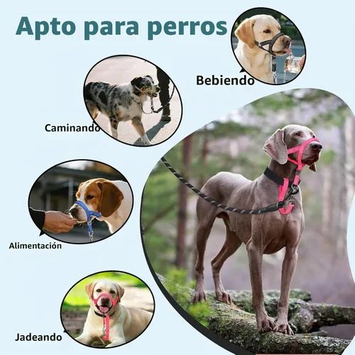 Vista 7 de BARKLESS - Collar de cabeza antitirones para perros medianos y grandes, resistente Negro
