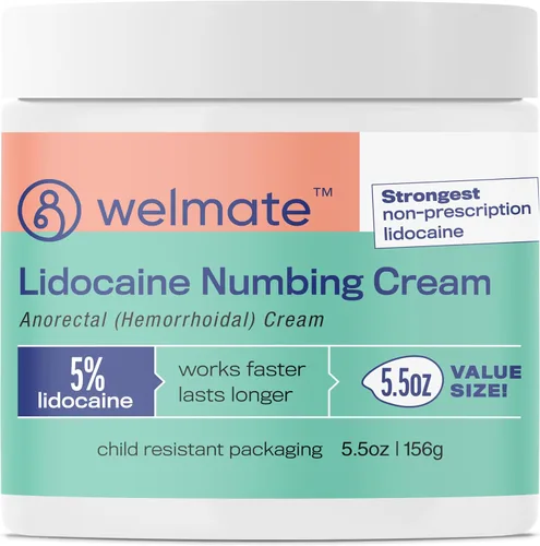 Vista 6 de WELMATE Crema de lidocaína al 5% para hemorroides – Crema anestésica de lidocaína de acción rápida y crema analgésica tópica para aliviar la picazón