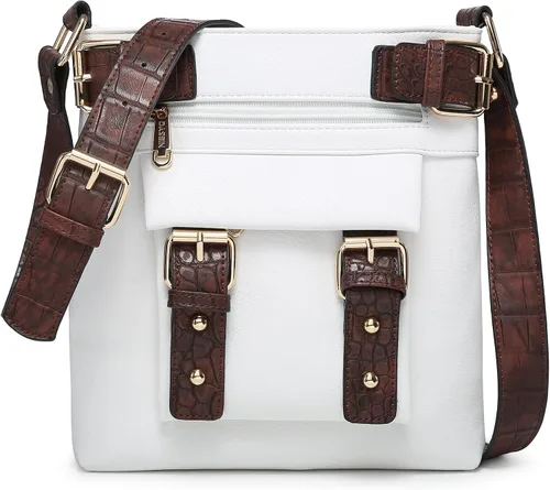 Vista 13 de Dasein Bolsos cruzados ligeros para mujer, de cuero vegano suave, bolso de mensajero, bolso de hombro, bolso de viaje