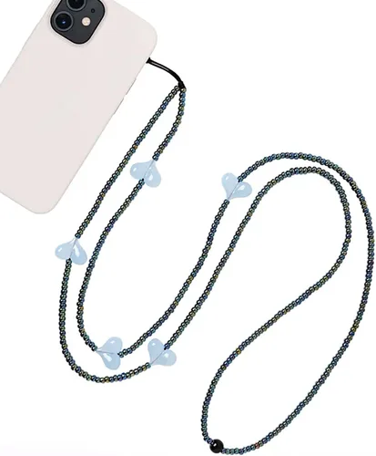 Vista 39 de Beaded Phone Charm Lanyard Strap Crossbody Fixed Beads Pearl Neck Chain