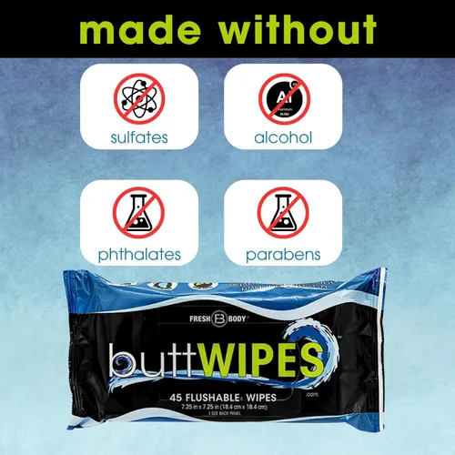 Vista 7 de ButtWIPES Toallitas desechables (1 paquete, 45 toallitas) – Toallitas desechables para adultos – Toallitas para glúteos a base de agua con aloe
