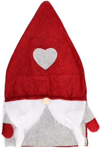 Vista 7 de 2 fundas navideñas para silla de Navidad, cubierta trasera de felpa sin rostro con brazos, fundas para sillas de comedor, fundas para silla