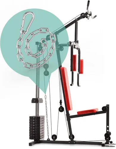 Vista 4 de Cadena de fitness, cadenas de levantamiento de pesas, cadena de extensión de máquina de cable, cadena de extensión de cable LAT de acero inoxidable