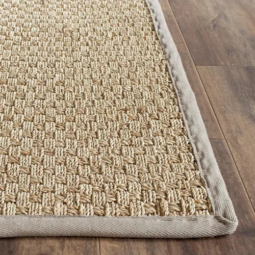 Vista 3 de SAFAVIEH Natural Fiber Collection NF114P - Alfombra de pasillo, 2 pies 6 pulgadas x 8 pies, natural y gris, hierba marina, patrón de tejido