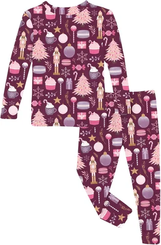 Vista 156 de KicKee Pants Conjunto de pijama de manga larga con estampado de piezas