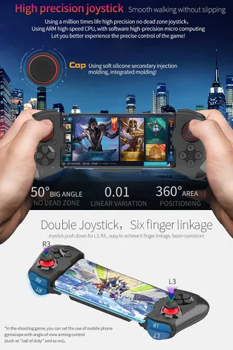 Vista 3 de Megadream Controlador de juegos móvil para iPhone, iOS, Android, PC, mando inalámbrico Gamepad para iPhone 141312X, iPad, MacBook, Samsung Galaxy