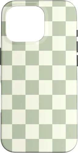 Vista 20 de Funda clásica Checkered Checker Checkerboard Light Sage Green para iPhone 17