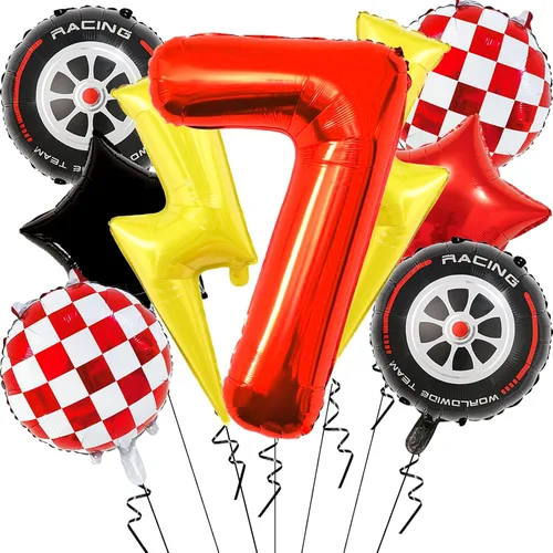 Vista 10 de 6 globos de carreras para decoración de fiesta de cumpleaños, globos de semáforo de 32 pulgadas para suministros de fiesta de cumpleaños