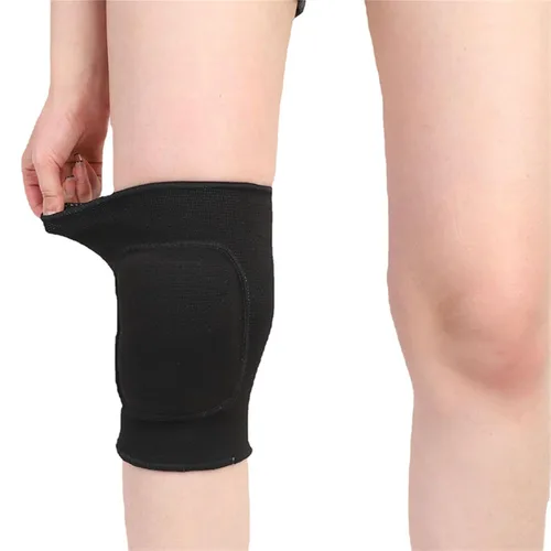 Vista 7 de YYaaloa Rodilleras de esponja transpirable flexible y elástica para voleibol, baile, fútbol, yoga, baloncesto y patinaje (M, negro, 1 par)