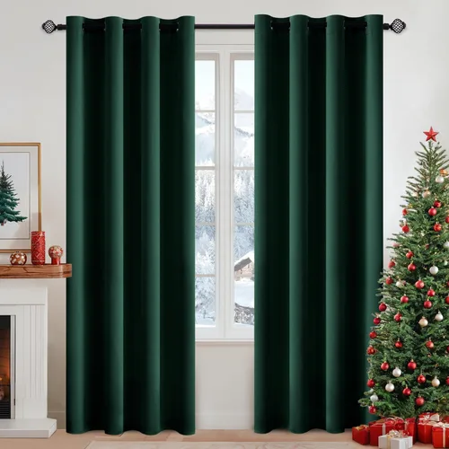 Vista 45 de MIULEE Cortinas opacas para dormitorio o sala de estar, juego de 2 paneles de cortina para ventana con aislamiento térmico y bloqueo de luz