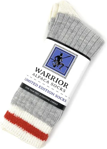 Vista 4 de WARRIOR ALPACA SOCKS - Red Stripe Throwback Socks For Infants and Children