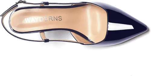 Vista 3 de WAYDERNS Zapatos de tacón bajo con correa de tobillo y puntera puntiaguda para mujer, 1.5 pulgadas