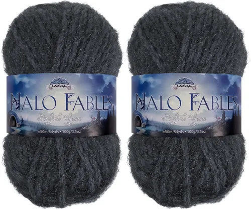 Vista 37 de JubileeYarn Halo Fables Yarn - 100g/Skein Bulky Polyester - North Wind Sun - 2 Skeins