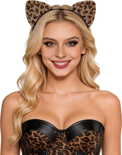 Vista 32 de Bonnie Z. Leonardo Diadema acolchada con orejas de gato A-Negro
