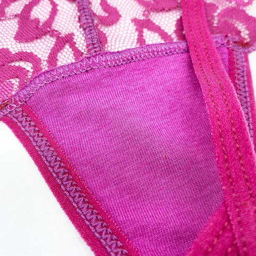 Vista 4 de Paquete de 10 tangas para mujer, tangas de encaje, varios patrones y colores de encaje