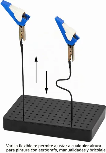 Vista 4 de Soporte de base de pintura de modelo y 10 palos de clip de cocodrilo flexibles con clips de lager, soporte de modelo en miniatura para pintura