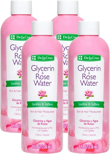 Vista 18 de De La Cruz Agua de rosas y glicerina para rostro - Tónico facial de agua de rosas e hidratante para piel y cabello, 8 fl oz (8.0 fl oz) - 3 botellas