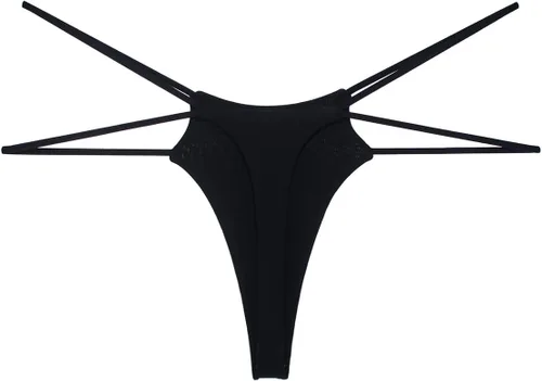 Vista 2 de Ropa interior de algodón para mujer, sin costuras, cintura baja, tangas suaves, transpirables, tangas