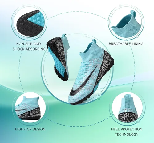 Vista 6 de Tacos de fútbol para hombre y mujer, zapatos de fútbol juvenil, tacos de fútbol para Big Boy AG TF