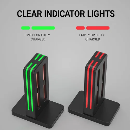 Vista 7 de Base de carga compatible con controladores Nintendo Switch 2 Joy Con, estación de carga Switch 2 con indicación LED y cable de carga, color negro
