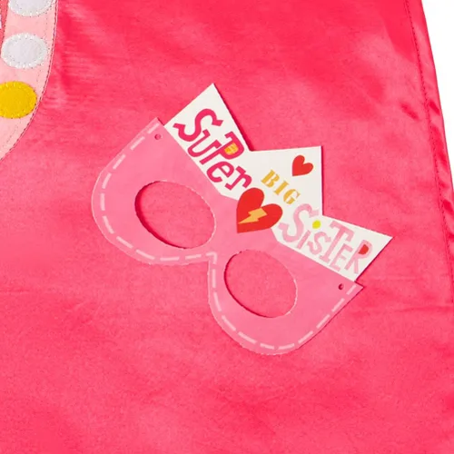 Vista 6 de C.R. Gibson Pink 'Big Sister' Superhero Cape Children's Costume, 3pc, 22'' L