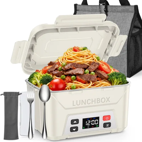 Vista 16 de EAST OAK Caja de almuerzo eléctrica inalámbrica para adultos, caja de almuerzo autocalentable recargable de 5.5 tazas - Calentamiento automático