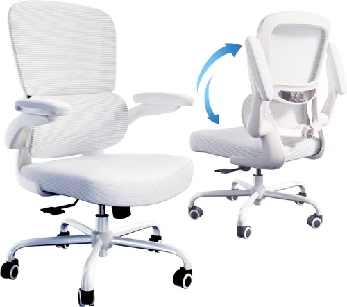 Vista 9 de TRALT Silla ergonómica de oficina, silla de escritorio con soporte lumbar ajustable, silla de computadora cómoda de malla con reposabrazos