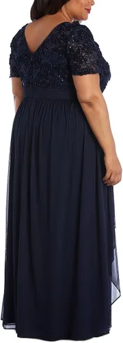 Vista 2 de R&M Richards Vestido de noche de longitud completa con lentejuelas para mujer