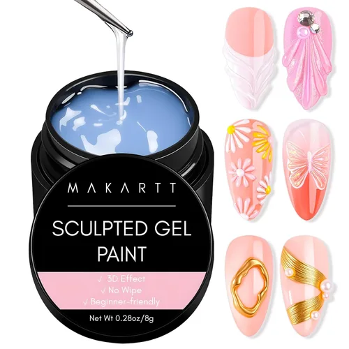 Vista 10 de Makartt Juego de Esmalte de Uñas en Gel Cromado: Esmalte de Uñas en Gel Metálico, Pintura Metálica 3D en Plata y Oro para Arte en Uñas, Secado