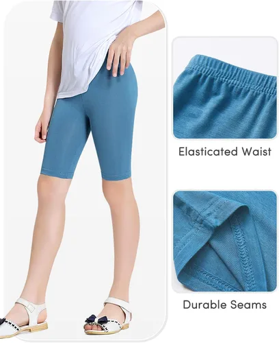 Vista 4 de Domee Girls Shorts Leggings Over-Knee Shorts Pack of 4 Cycling Shorts