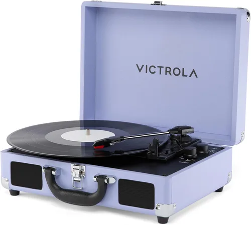 Vista 12 de Victrola Journey II (Modelo 2025) – Reproductor de Discos de Maleta Bluetooth – Altavoces Estéreo Integrados con Bajo Mejorado, Tocadiscos de 3