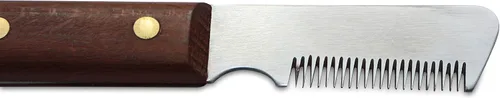 Vista 2 de Mars - Cuchillo profesional para pelar perros, herramienta de aseo para dientes inclinados medianos con borde cónico, diestro