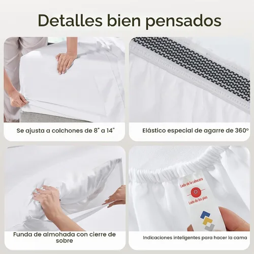Vista 4 de California Design Den Juego de 2 sábanas individuales - 100% algodón orgánico, sensación de percal crujiente y transpirable, sábanas blancas de 01