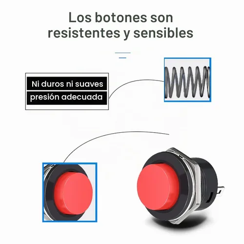 Vista 7 de Interruptor de encendido y apagado momentáneo de 0.630 in, surtido rojo, verde, amarillo, azul, blanco, negro, 3A, 250 V, CA, 2 pines, mini
