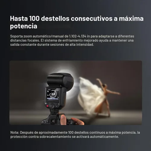 Vista 3 de NEEWER Z2PRO-C 2.4G TTL Flash Speedlite de cabeza redonda compatible con Canon, inalámbrico compatible con Godox, interfaz de usuario mejorada, 76Ws
