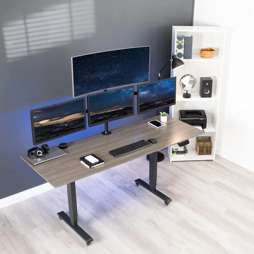 Vista 7 de VIVO Soporte articulado ajustable para monitor cuádruple, soporte articulado para 4 pantallas LCD de hasta 24 pulgadas STAND-V004Y