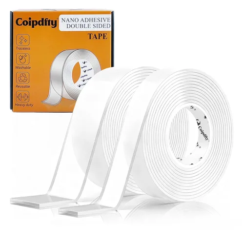 Vista 10 de Cinta de doble cara resistente para decoración de pared, no daña la pintura, cinta de montaje extraíble transparente, cinta adhesiva nano de dos 1
