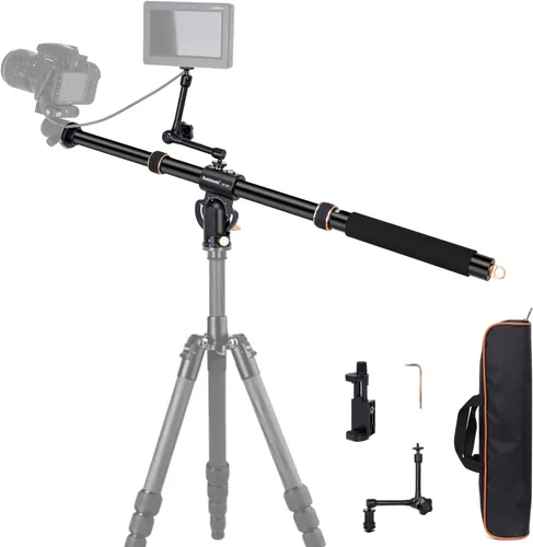 Vista 10 de Koolehaoda Brazo de extensión de trípode de 16.5" con columna central horizontal, extensión de boom de 28mm con base giratoria rotativa de 360°