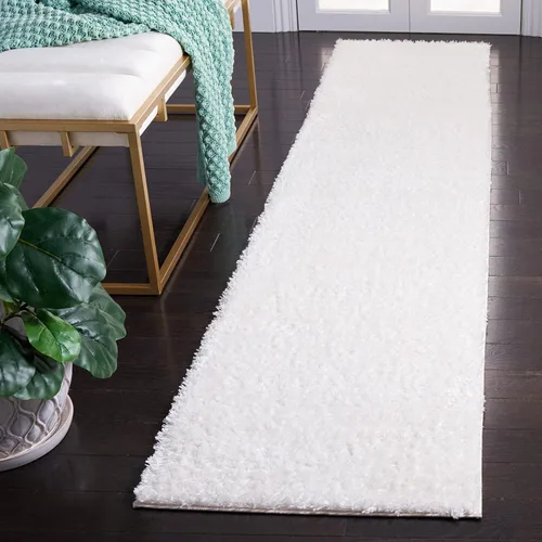 Vista 45 de SAFAVIEH Tahoe Shag Collection - Alfombra de área de 2 x 7 pies, color gris, diseño geométrico, felpa de 1.2 pulgadas de grosor, ideal para zonas