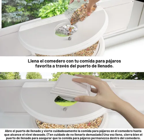Vista 3 de Comederos para pájaros en ventana para ver – Comedero para pájaros de visión clara de 180°, duradero, elegante, se adapta a ventanas de 27 a 35