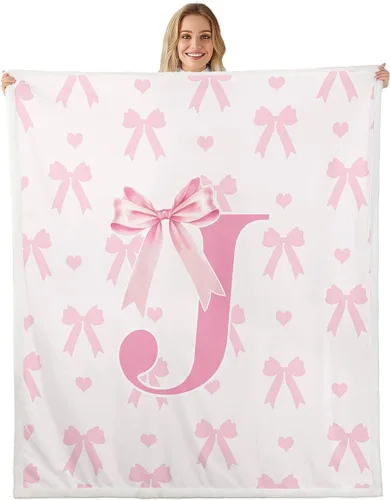 Vista 12 de Manta de franela rosa con lazo, estilo princesa, manta de forro polar de ensueño para decoración del hogar, sofá, sofá, manta romántica de forro