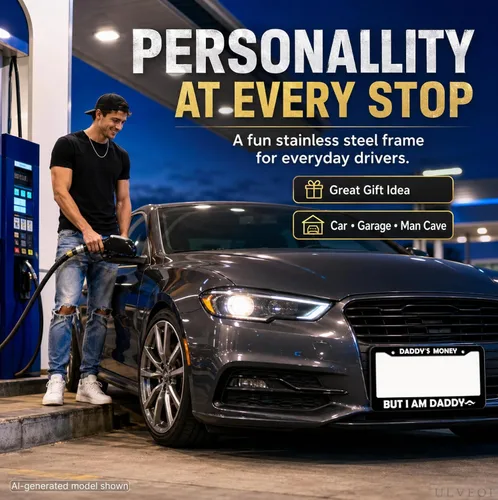 Vista 6 de Marco de matrícula de automóvil personalizado para estándar de EE. UU., marco de acero para parte delantera y trasera, marco de placa de matrícula