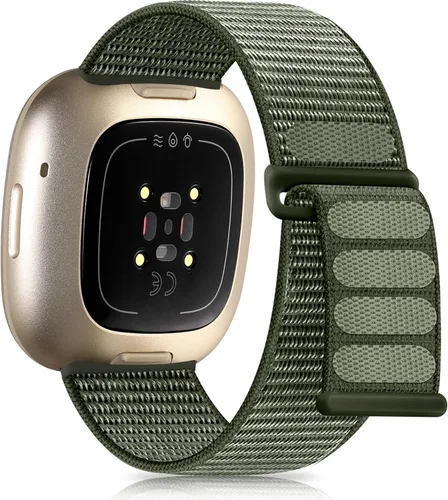 Vista 9 de Correas deportivas de nailon compatibles con Fitbit Versa 3/Versa 4/Fitbit Sense/Sense 2 para mujeres y hombres, correas de repuesto trenzadas Rosado