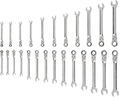 Vista 8 de TEKTON Juego de llaves combinadas con cabeza flexible de 12 puntos con bolsa, 19 piezas (6-24 mm) WRC95403