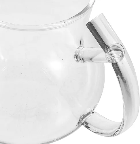 Vista 5 de Alipis Jarra de leche de vidrio grueso resistente al calor, taza transparente de 12 onzas para cocina, té, café, 4.72 x 3.54 x 3.34 pulgadas