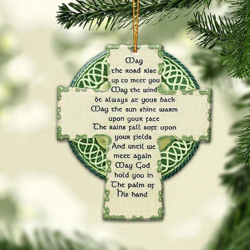 Vista 4 de Adorno de escudo irlandés, adorno irlandés, adornos de Navidad celtas, decoración de árbol, espejo retrovisor, accesorios para colgar