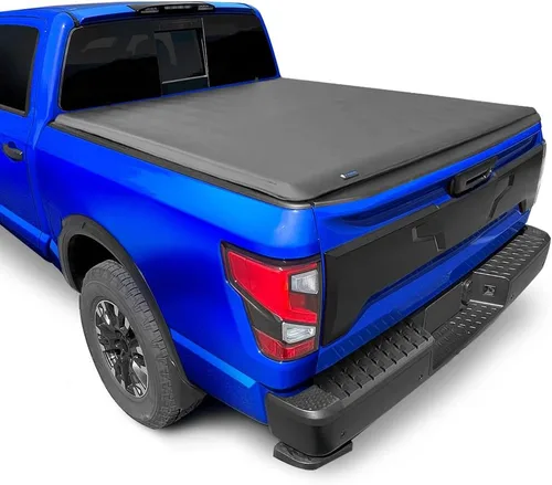 Vista 7 de Tyger Auto T3 - Funda (tonneau) suave de tres pliegues para caja de camioneta Compatible con Nissan Titan 2004-2015 sin caja Titan Caja