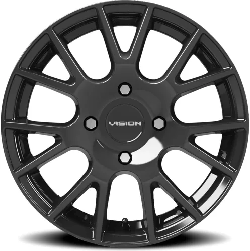 Vista 3 de Vision 18 Hellion 14x5.5 4x100 +38mm Llanta negra brillante de rueda de 14" Pulgadas 18A4549GB38